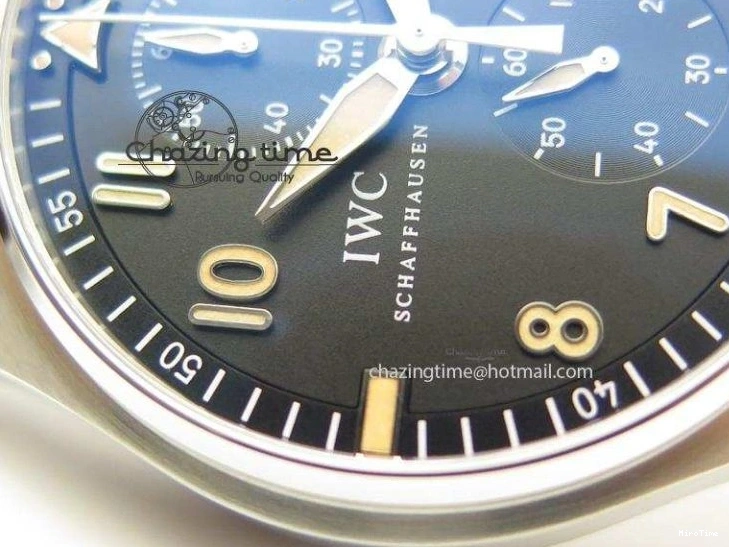 MIROTIME 0601 Pilot Chrono SS IW387808 CF3 ZF 1:1 Best Edition On Brown Leather Strap A Soft 7328